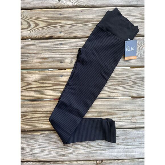 Nux leggings moderate compression ribbed striped Size M NWT - Picture 3 of 7